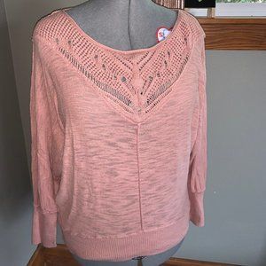 DKNY Super Sweet Sweater w/ Crochet detail